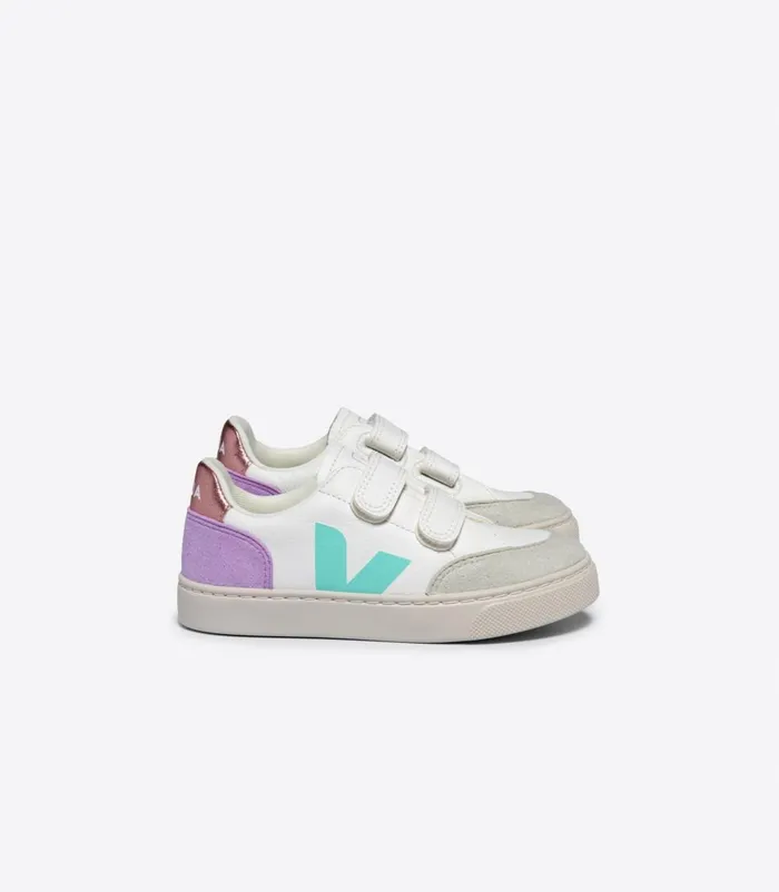 VEJA V12 Kids V12 CHROMEFREE LEATHER WHITE MULTICO ORCHID