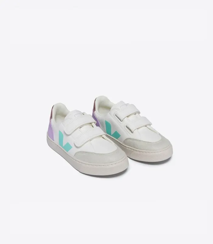 VEJA V12 Kids V12 CHROMEFREE LEATHER WHITE MULTICO ORCHID