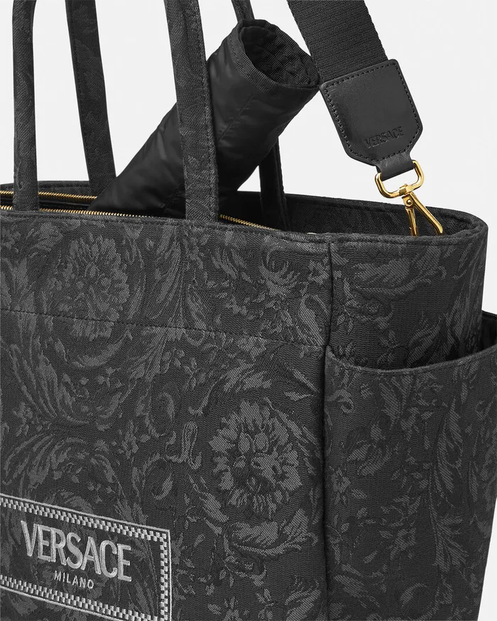 Versace Barocco Athena Baby Changing Mat Bag Blackgold Kids Strollers and Others