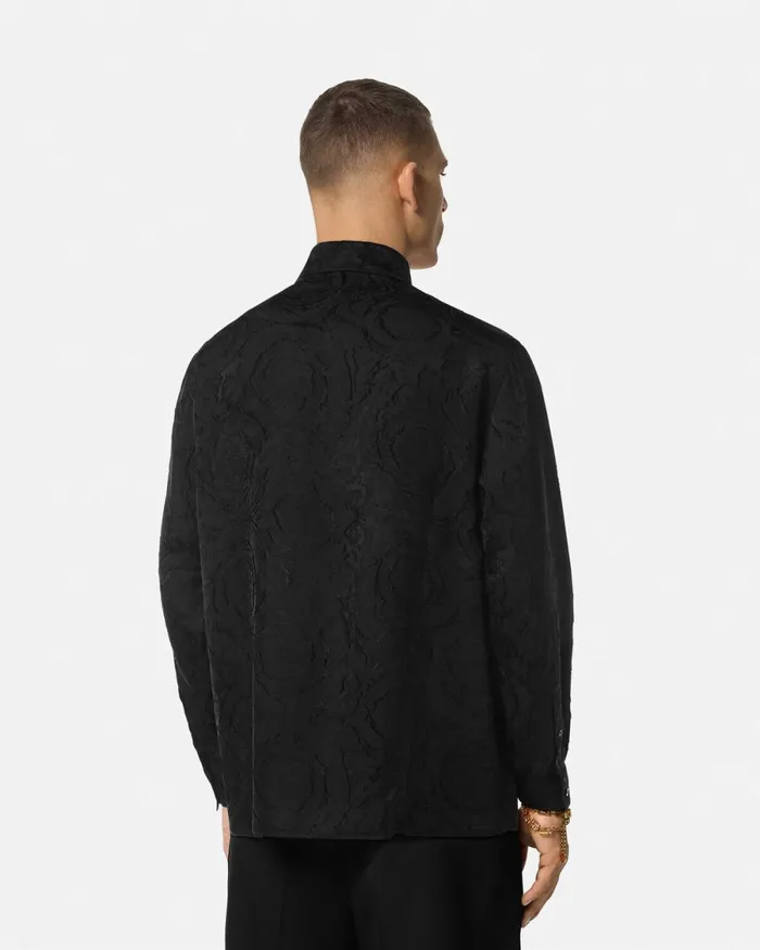Versace Barocco Devor Shirt Black Men Shirts