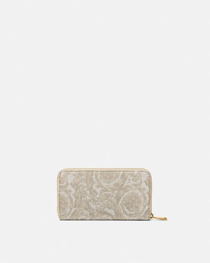 Versace Barocco Jacquard Long Wallet Beigeprint Women Wallets