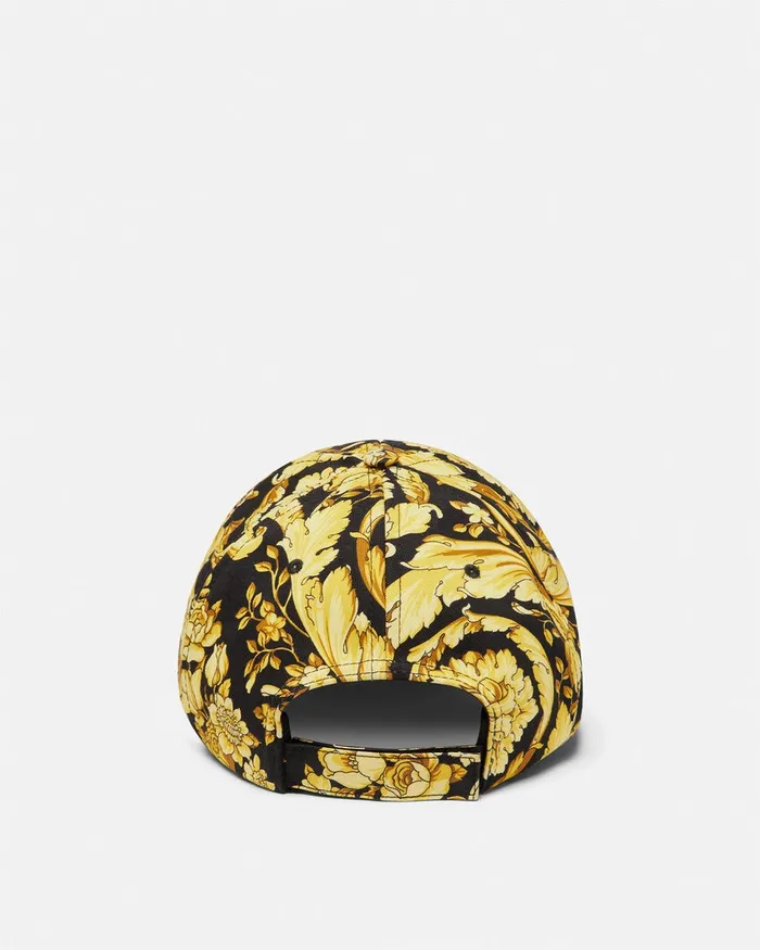 Versace Barocco Logo Baseball Cap Blackprint WomenMen Hats and Caps