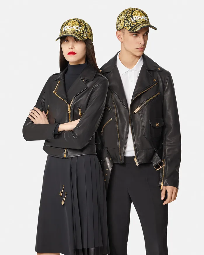 Versace Barocco Logo Baseball Cap Blackprint WomenMen Hats and Caps