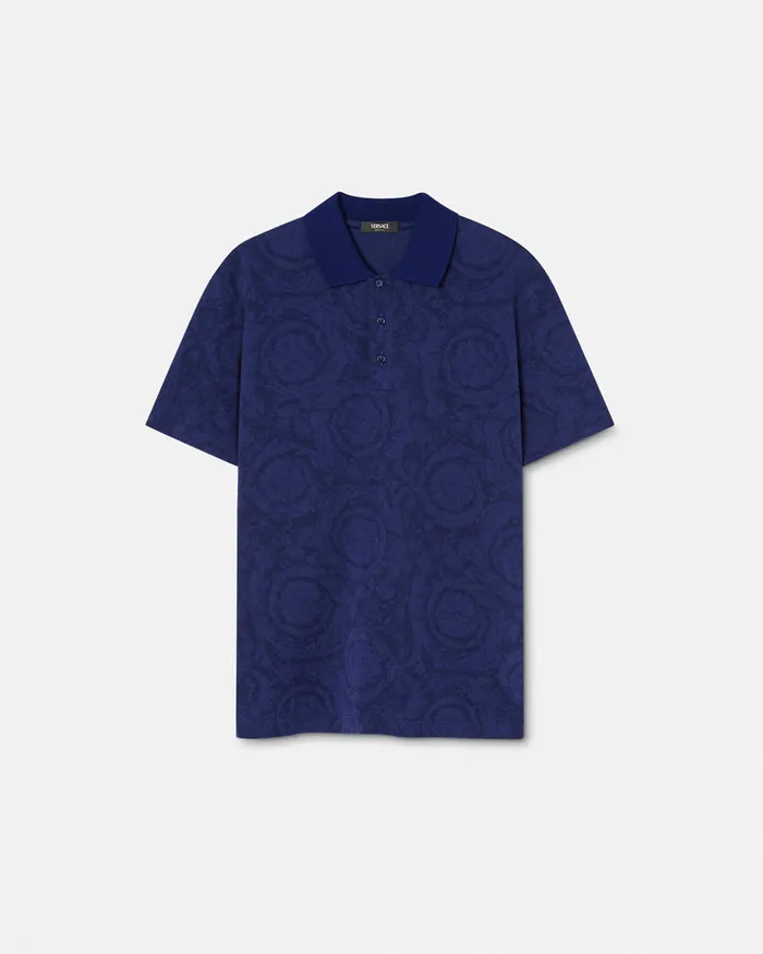 Versace Barocco Polo Shirt Blue Men TShirts and Polos