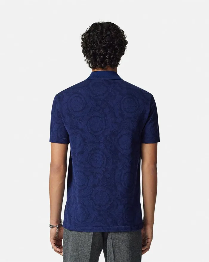 Versace Barocco Polo Shirt Blue Men TShirts and Polos