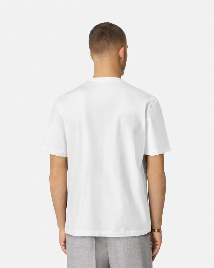 Versace Barocco Sea Graphic TShirt Whiteprint Men TShirts and Polos