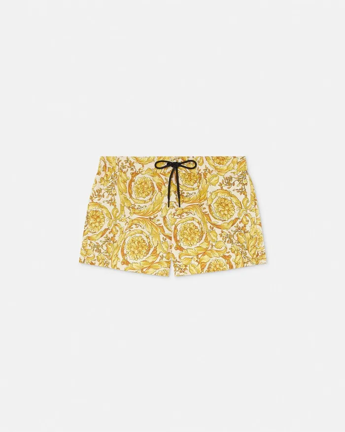 Versace Barocco Swim Shorts Yellowprint Men Swimwear