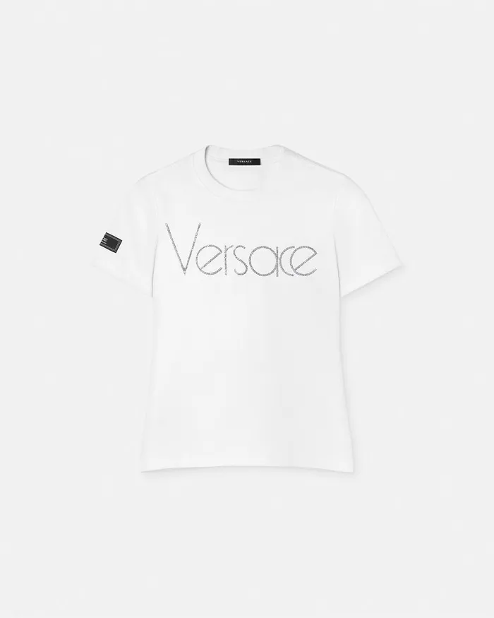 Versace Crystal 1978 ReEdition Logo TShirt White Women TShirts and Sweatshirts Versace Crystal 1978 ReEdition Logo TShirt White Women TShirts and Sweatshirts