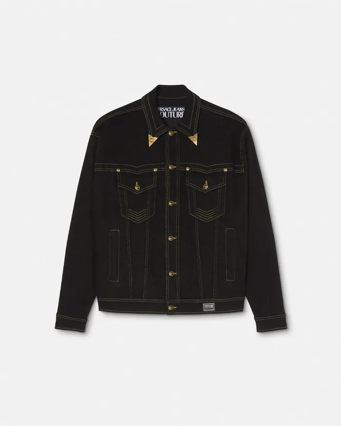 Versace Denim Blouson Jacket Black Men Jeans Couture