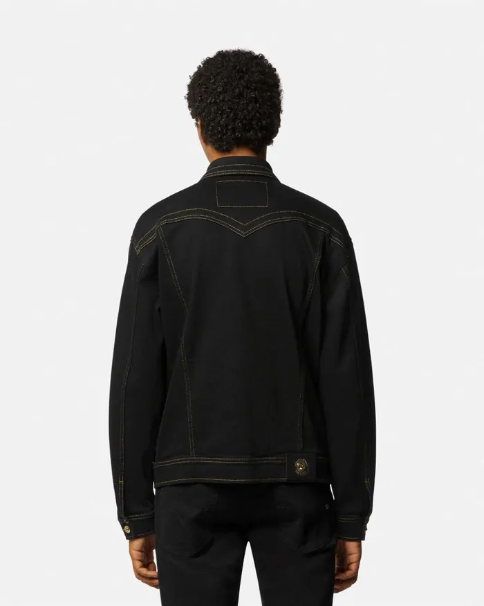 Versace Denim Blouson Jacket Black Men Jeans Couture