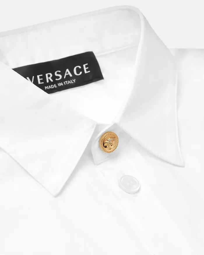 Versace Embroidered Formal Shirt Whiteprint Kids Shirts