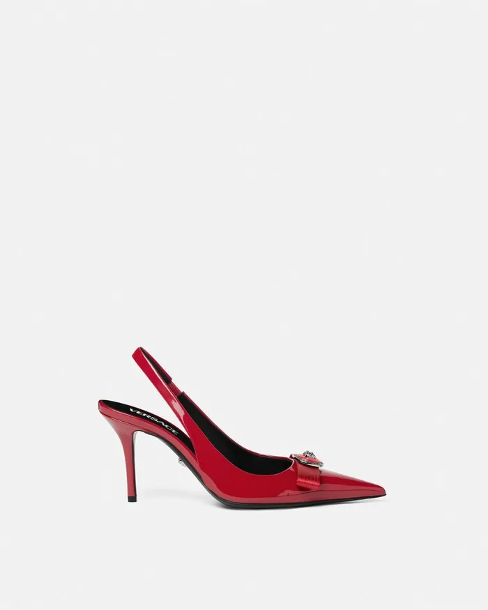 Versace Gianni Ribbon Slingback Pumps 85 Mm Red Women Gianni Ribbon