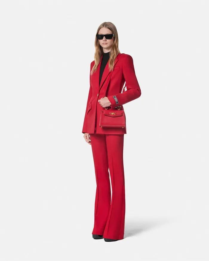 Versace Grain De Poudre Dv Pants Red Women Suits