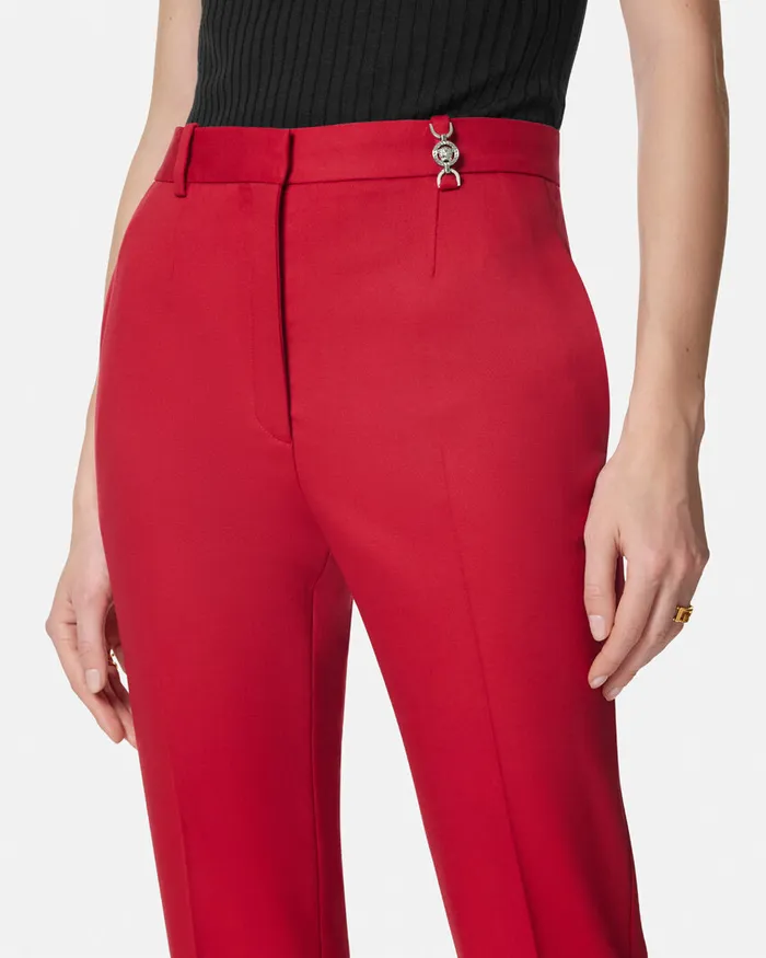 Versace Grain De Poudre Dv Pants Red Women Suits