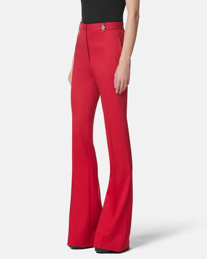 Versace Grain De Poudre Dv Pants Red Women Suits