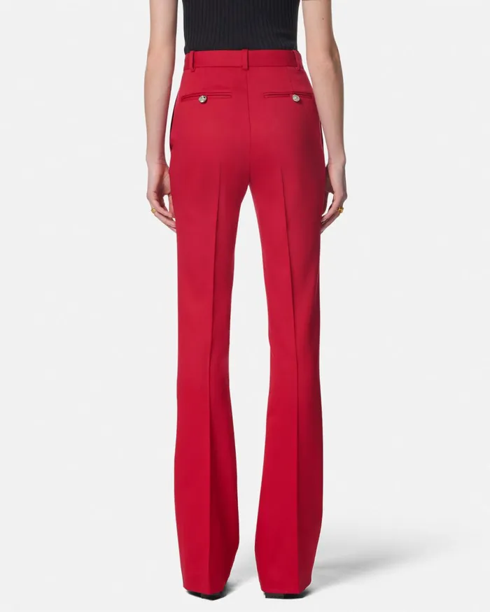 Versace Grain De Poudre Dv Pants Red Women Suits