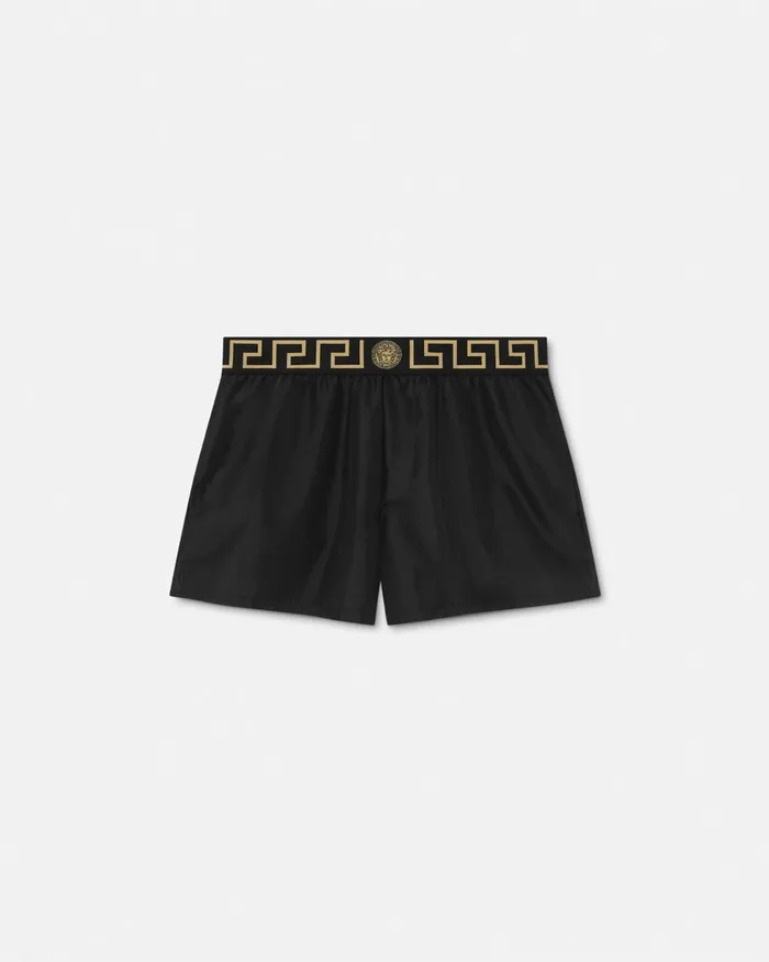 Versace Greca Border Swim Shorts Black Men Swimwear