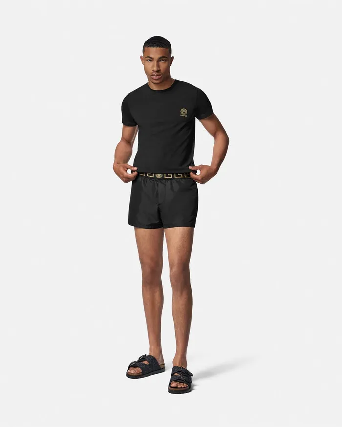 Versace Greca Border Swim Shorts Black Men Swimwear