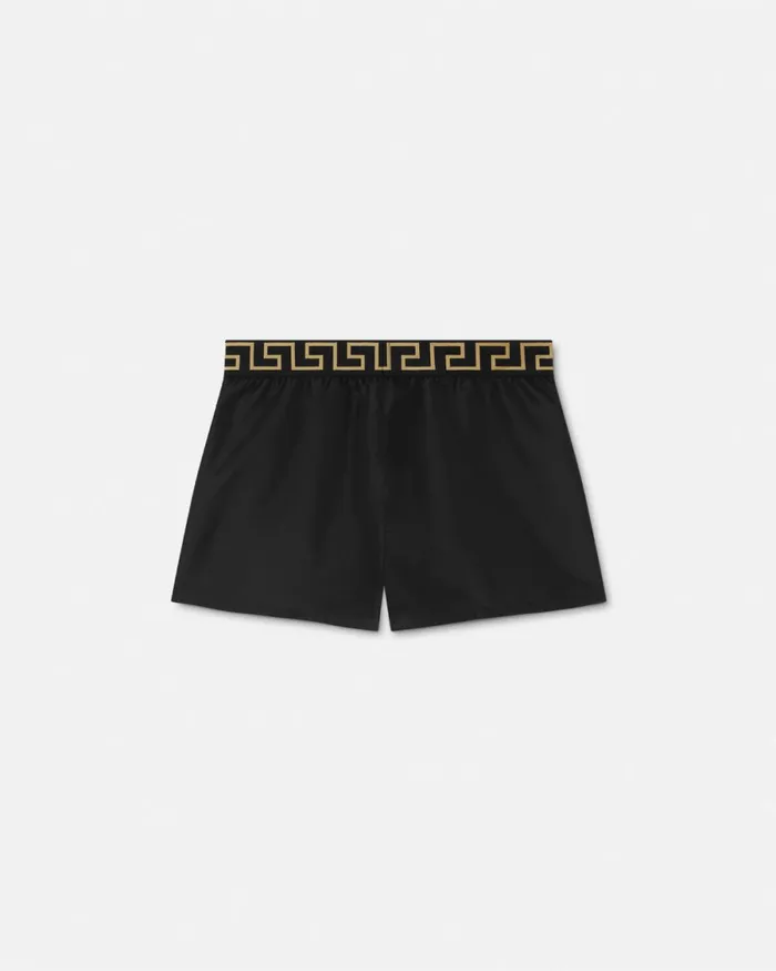 Versace Greca Border Swim Shorts Black Men Swimwear