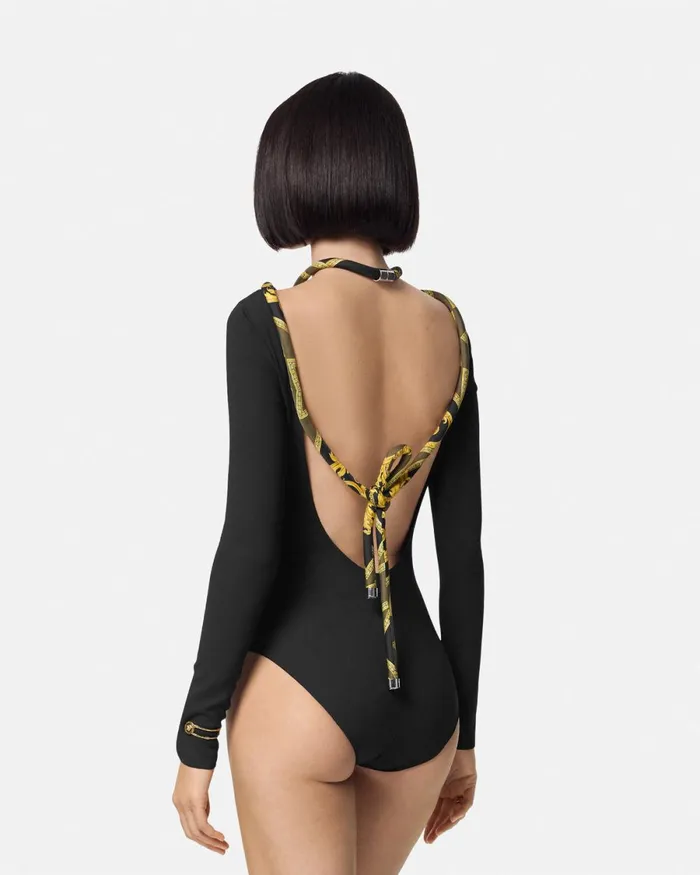 Versace La Coupe Des Dieux Bodysuit Black Women Shirts and Tops