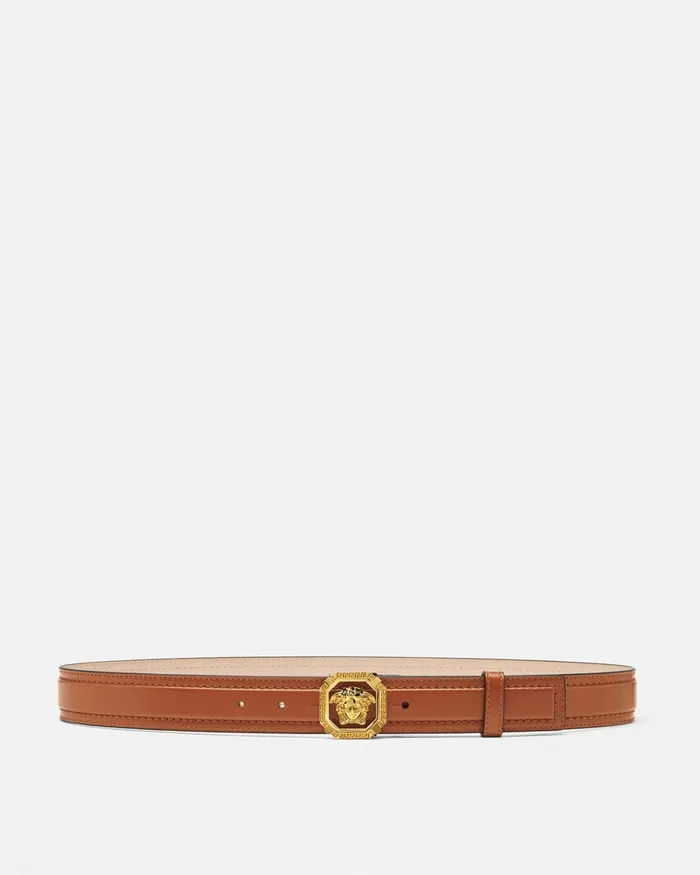 Versace La Medusa Leather Belt 35 Cm Brown Men Belts