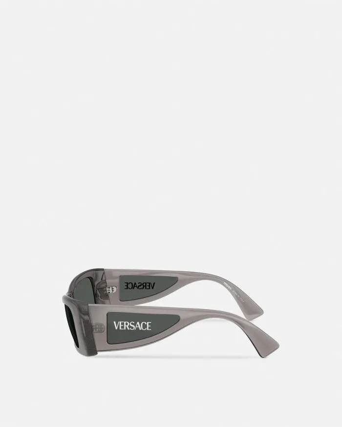 Versace Lens Logo Sunglasses Gray Women Sunglasses