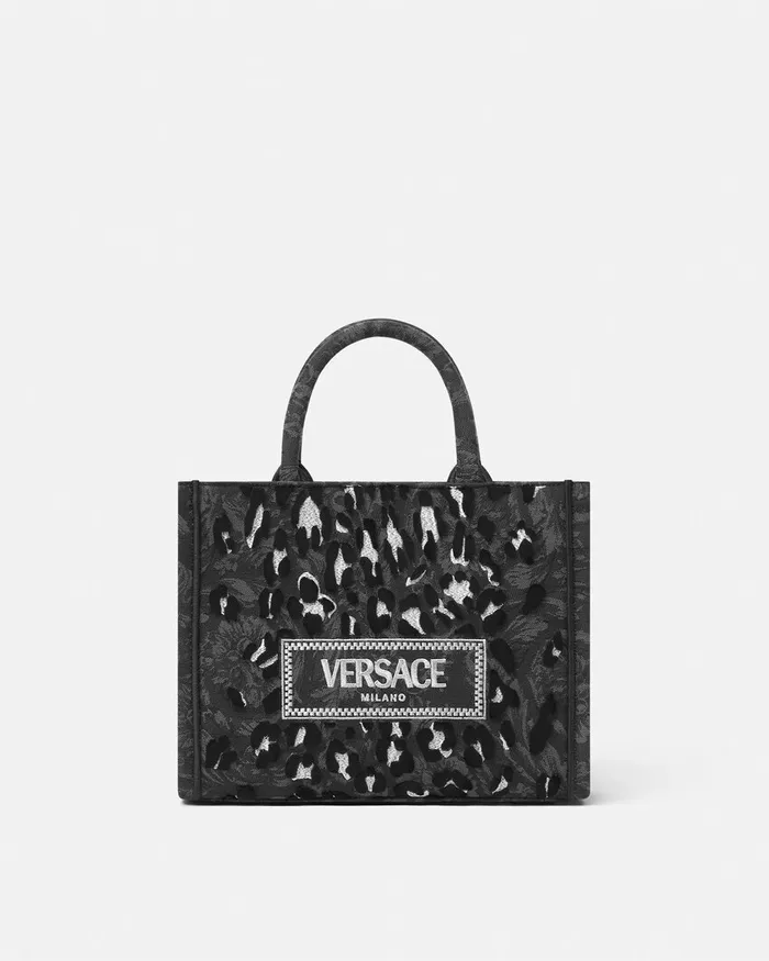 Versace Leopard Athena Small Tote Bag Blackprint Women Athena