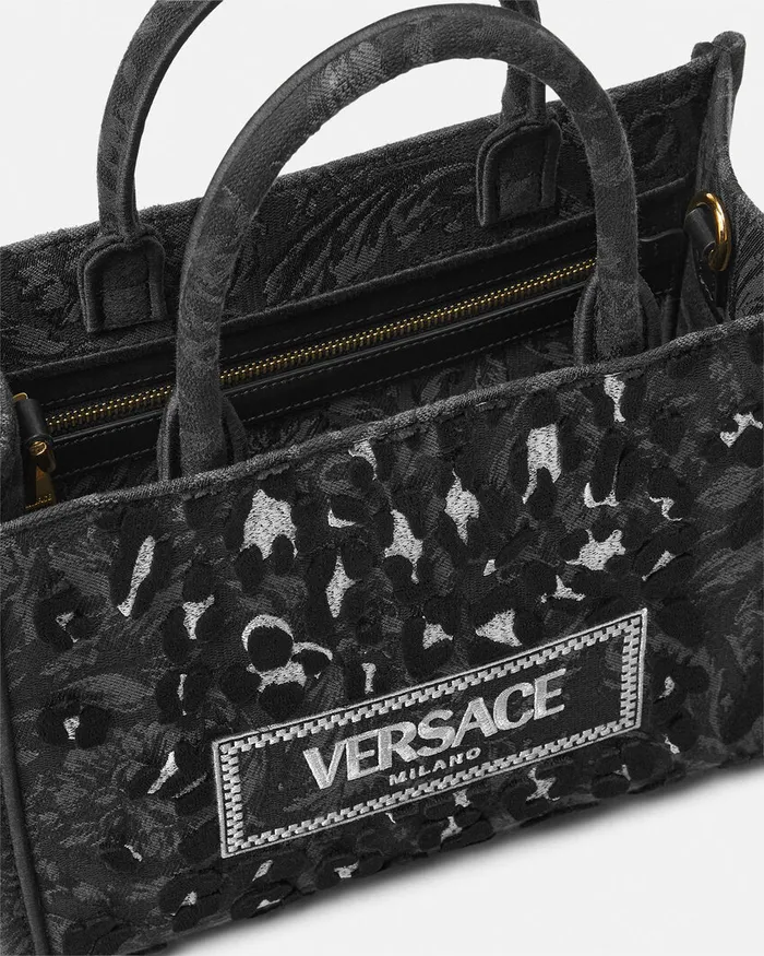 Versace Leopard Athena Small Tote Bag Blackprint Women Athena