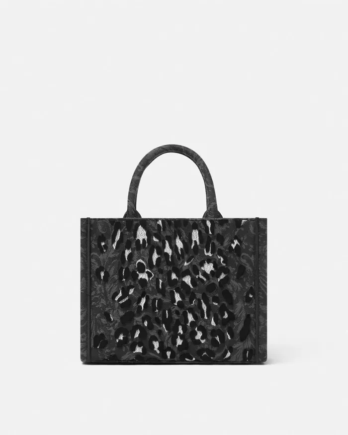 Versace Leopard Athena Small Tote Bag Blackprint Women Athena