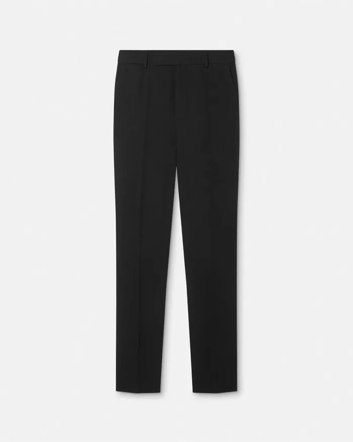 Versace Light Wool Formal Trousers Black Men Blazers and Suits