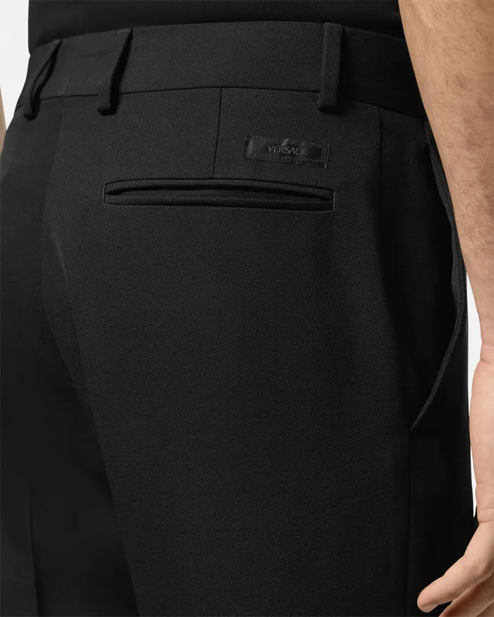 Versace Light Wool Formal Trousers Black Men Blazers and Suits