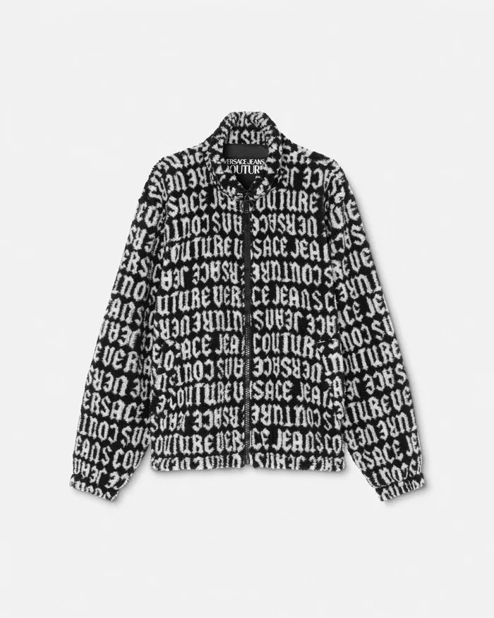 Versace Logomania Teddy Jacket Blackprint Men Jeans Couture