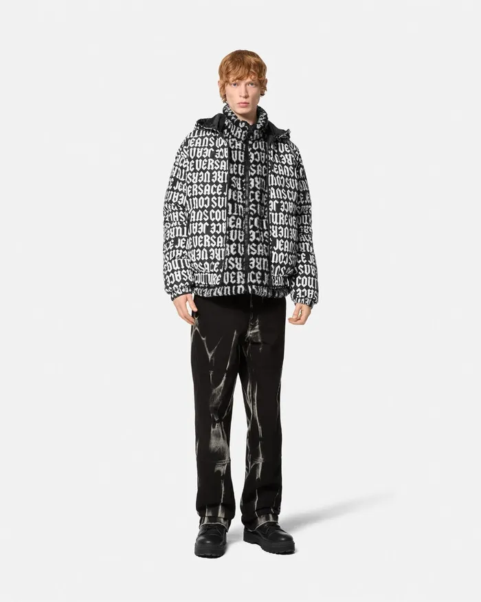 Versace Logomania Teddy Jacket Blackprint Men Jeans Couture