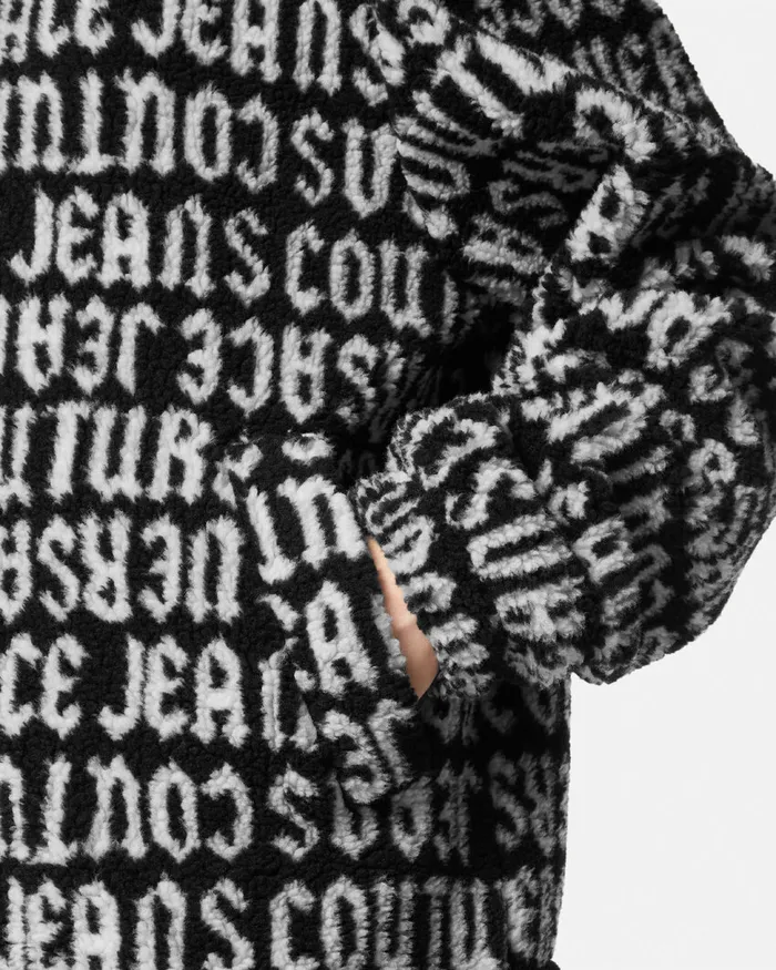 Versace Logomania Teddy Jacket Blackprint Men Jeans Couture