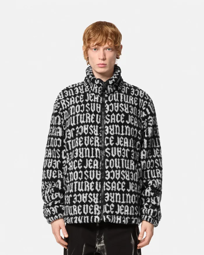 Versace Logomania Teddy Jacket Blackprint Men Jeans Couture