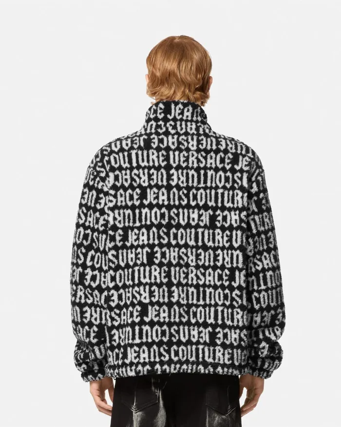 Versace Logomania Teddy Jacket Blackprint Men Jeans Couture