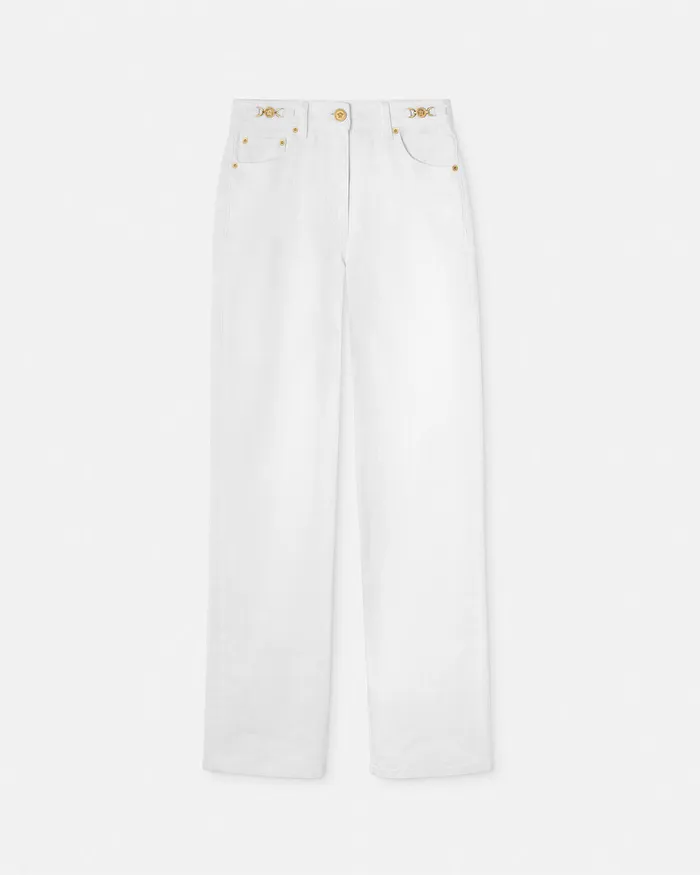 Versace Medusa 03995 RegularFit Jeans White Women Denim