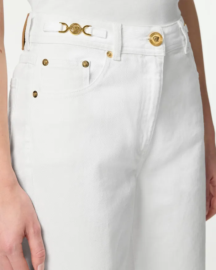 Versace Medusa 03995 RegularFit Jeans White Women Denim