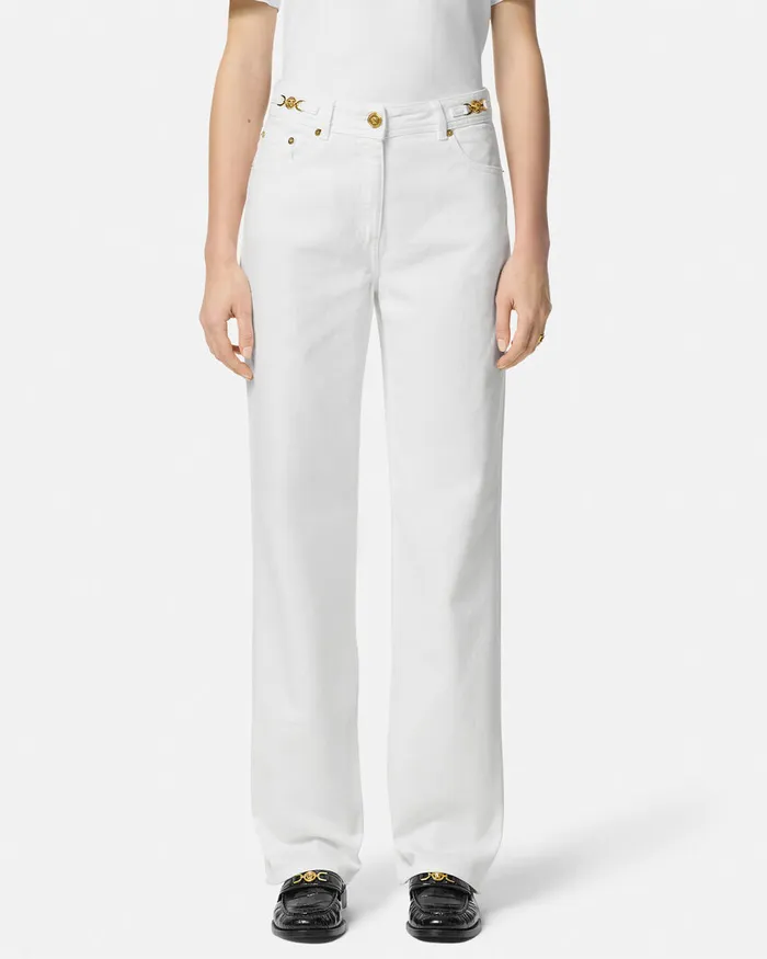 Versace Medusa 03995 RegularFit Jeans White Women Denim
