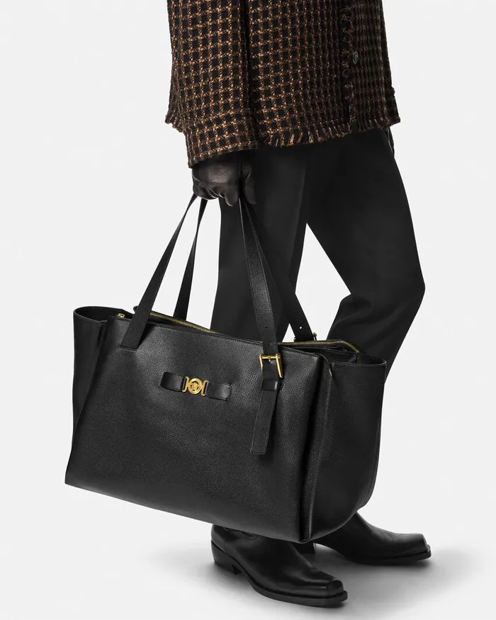 Versace Medusa Biggie Maxi Tote Bag Blackgold Men Totes