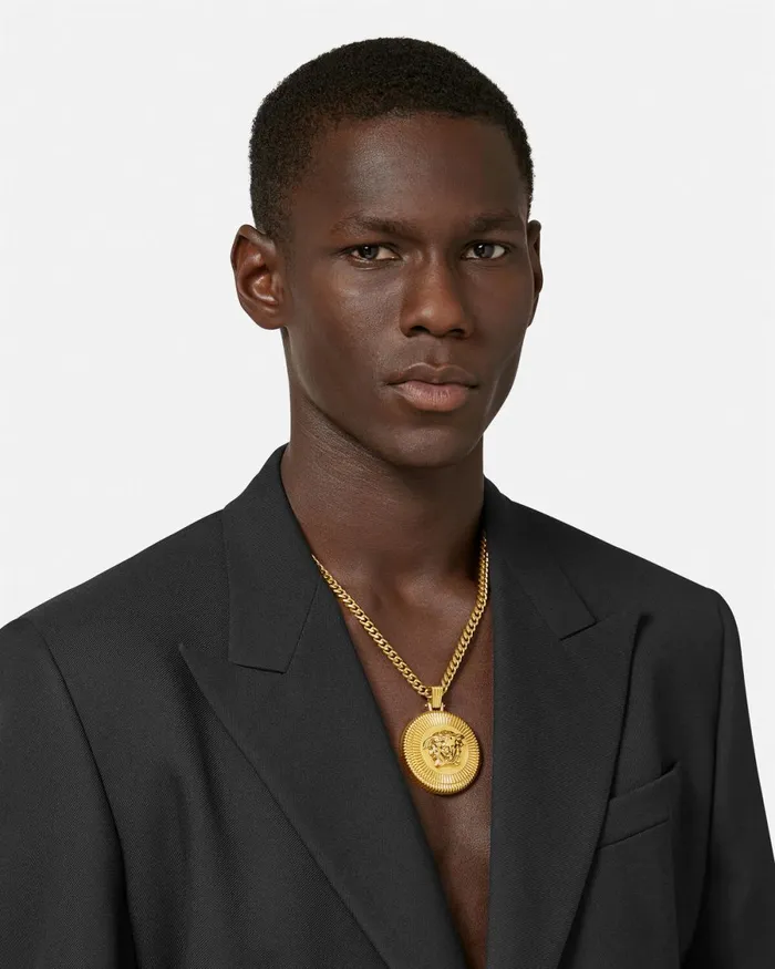 Versace Medusa Biggie Necklace Light Gold Men Necklaces