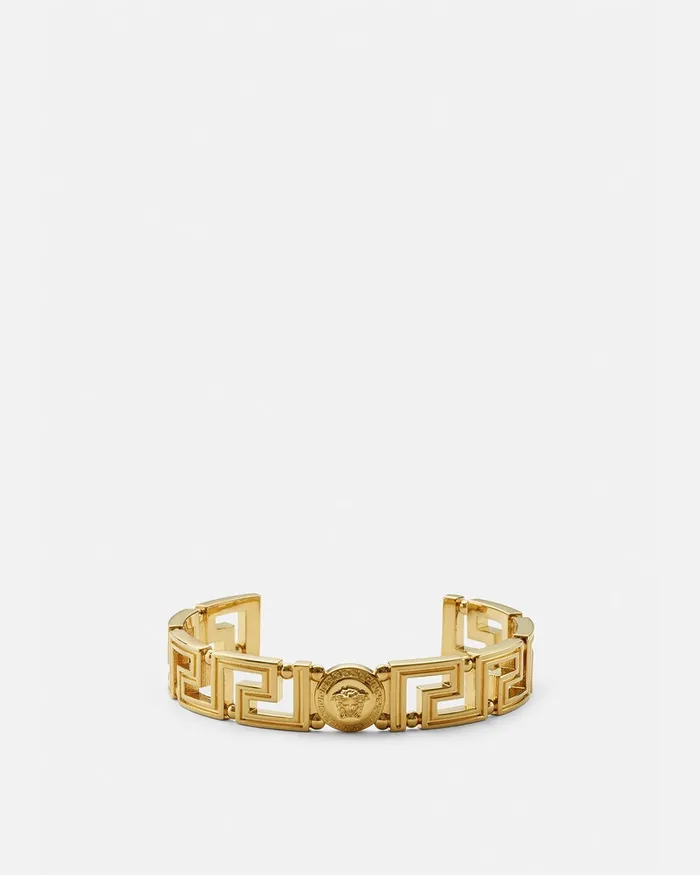 Versace Medusa Greca Cuff Bracelet Light Gold WomenMen Bracelets