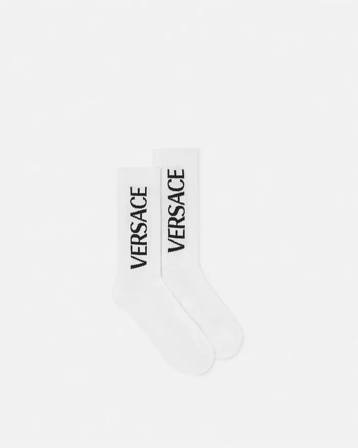 Versace Mercury Logo Socks Blackwhite WomenMen Socks