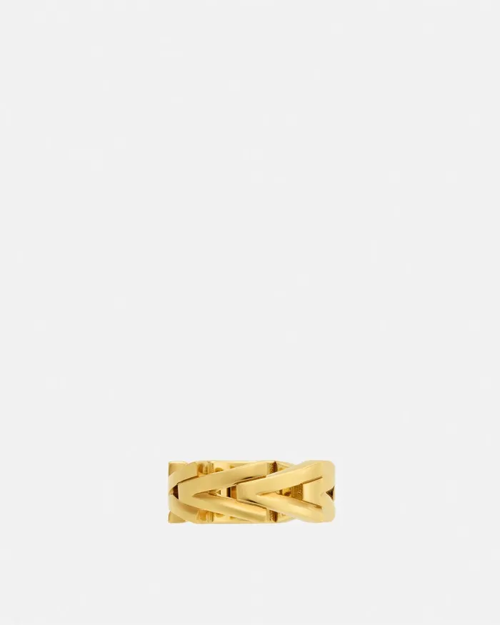 Versace V2025 Chain Ring Light Gold WomenMen Rings