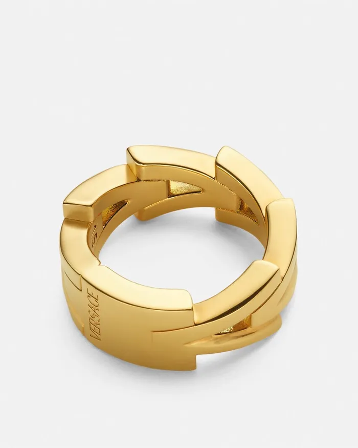 Versace V2025 Chain Ring Light Gold WomenMen Rings