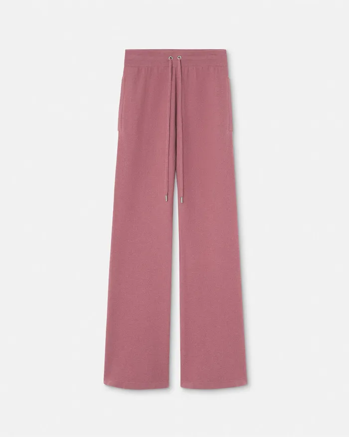 Versace WoolBlend Flared Towel Pants Pink Women Knitwear