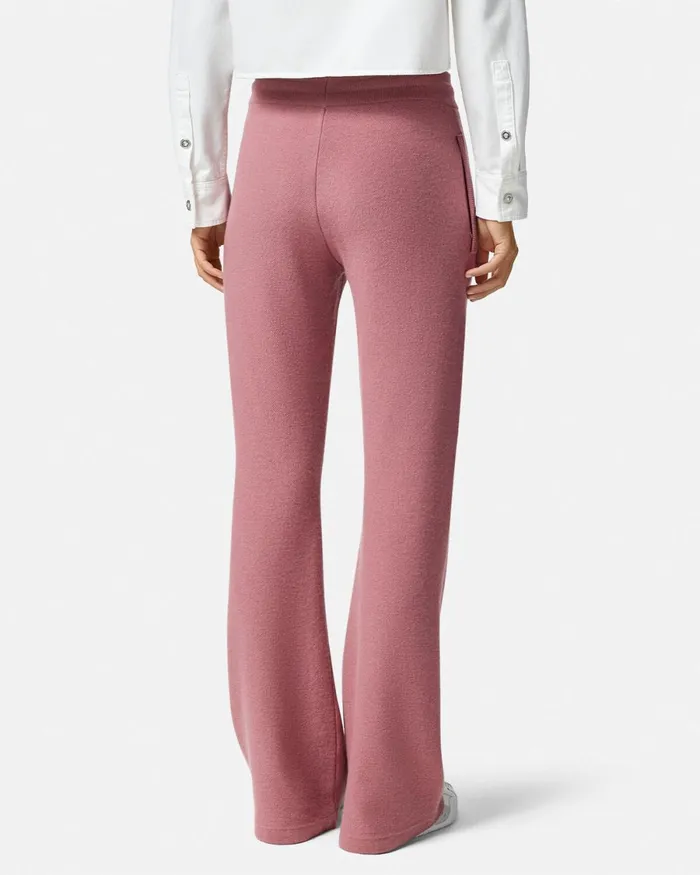 Versace WoolBlend Flared Towel Pants Pink Women Knitwear
