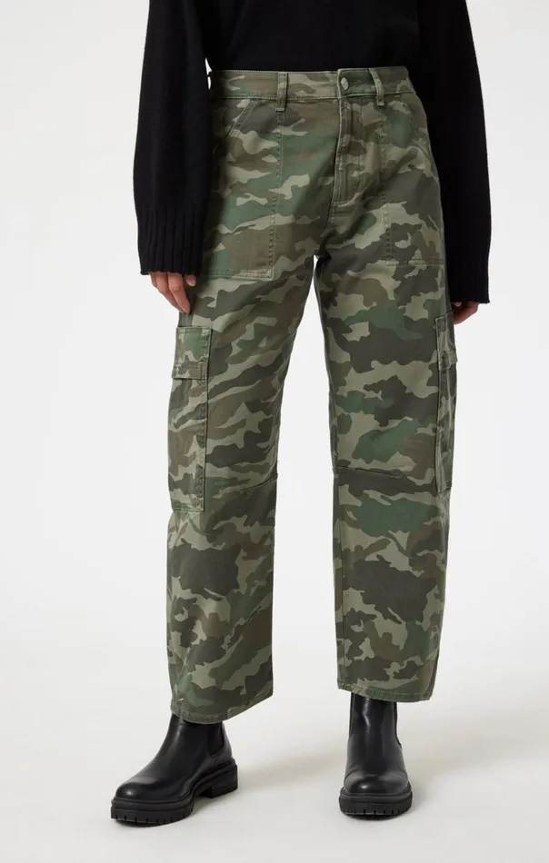 Vinnie Barrel Cargo In Khaki Camo Twill Women Mavi Jeans Pants Vinnie Barrel Cargo In Khaki Camo Twill Women Mavi Jeans Pants