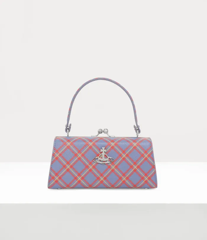 Vivienne Westwood Handbags Women Extra Large Doll Frame Purse Blueorange Tartan Vivienne Westwood Handbags Women Extra Large Doll Frame Purse Blueorange Tartan