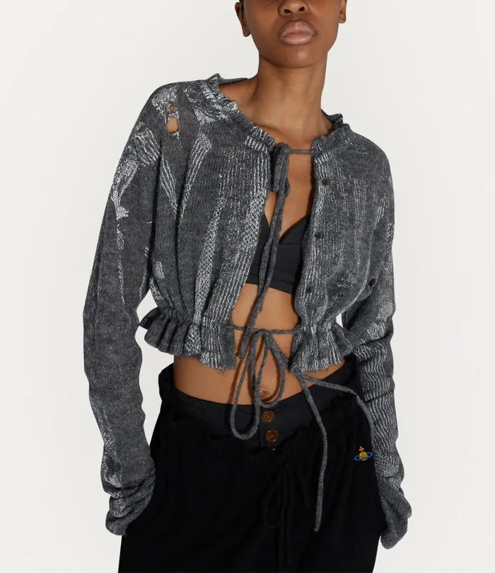 Vivienne Westwood Knitwear Women HiVis Cardigan Reflective Grey